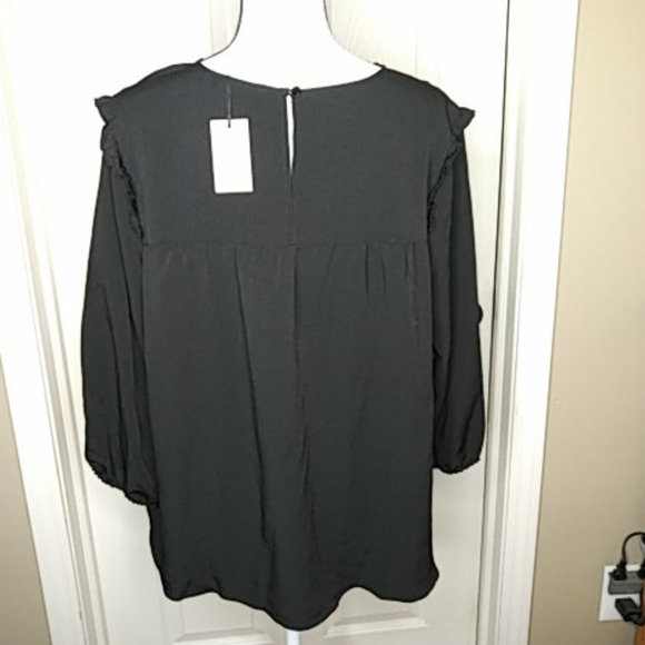 NEW Juicy Couture Black Ruffle Flowing Blouse XL - Picture 2 of 4